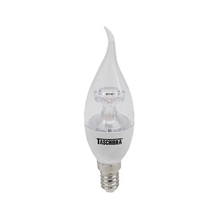 Lâmpada LED Vela com Bico Torcido 2700K E14 com Adaptador E27 Taschibra