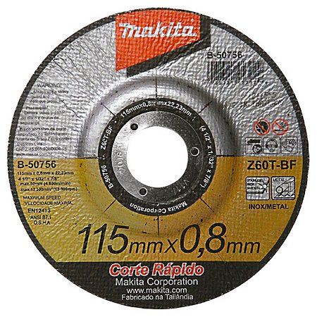 Disco Fino de Corte 115x22,23MM para Inox e Metal B-50756 Makita