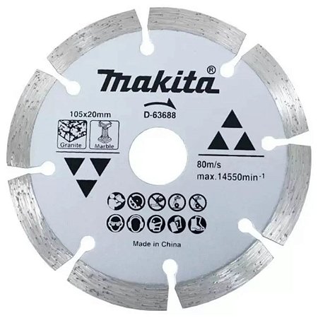 Disco Diamantado Segmentado 105x20MM para Mármore e Granito D-63688 Makita