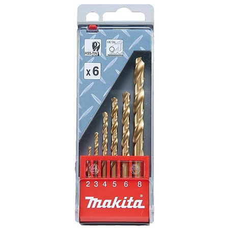Kit Brocas HSS Titânio 6 Peças D-43555 Makita
