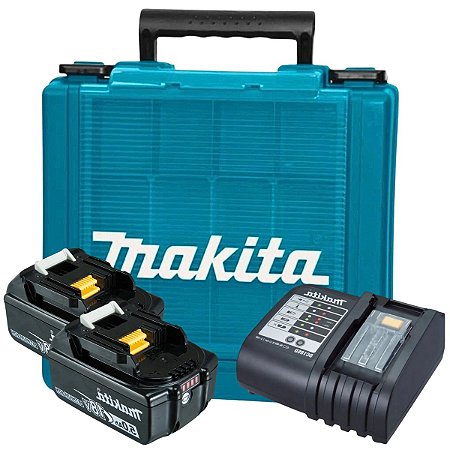 Kit 2 Baterias 5,0AH BL1850B com Carregador 18V DC18SD e Maleta KITMAK1850B Makita