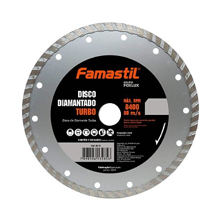 Disco Diamantado Turbo 9" 230x22,2mm 80.14 Famastil