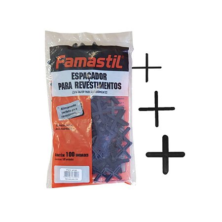 Espaçador para Piso Cruzeta 2,0mm com 100UN Famastil