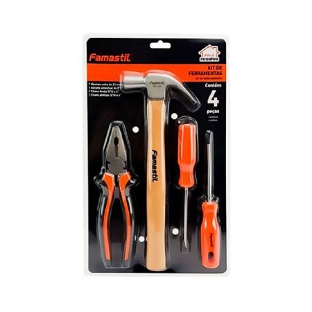 Kit com 4 Ferramentas Você Resolve com Martelo Famastil