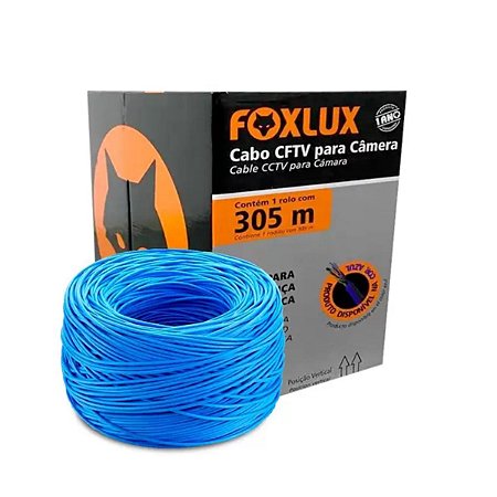 Cabo CFTV para Câmera Azul 305m Foxlux