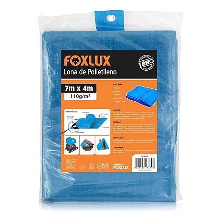 Lona de Polietileno Azul 7m x 4m Foxlux