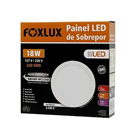 Painel Redondo de Led 18W 4000K Sobrepor BIV LED90.162 Foxlux