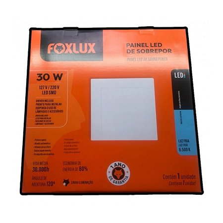 Painel Quadrado de Led 30W 6500K Sobrepor BIV LED90.168 Foxlux