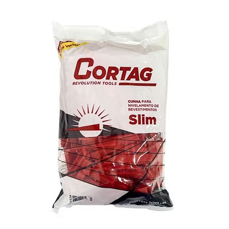 Cunha Slim para Nivelamento com 100 Unidades Vermelha Cortag