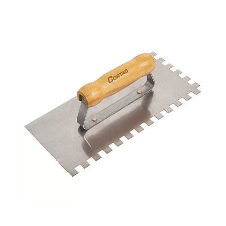 Desempenadeira Aço Dentada 12CMX26CM com Dente 10X10MM Cortag