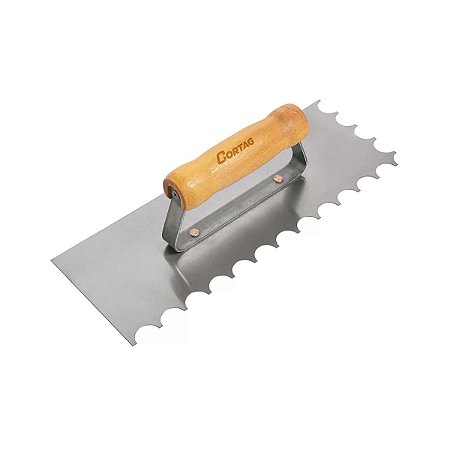 Desempenadeira Aço Dentada com Raio de 10MM Cortag