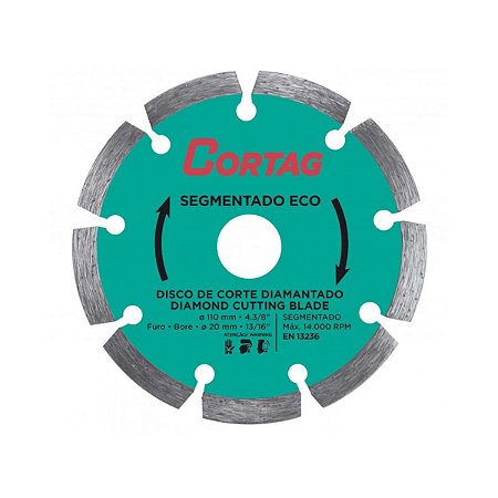 Disco Diamantado Segmentado ECO 110mm Cortag