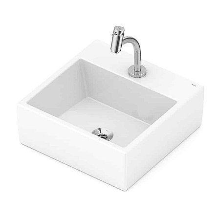 Kit Cuba de Apoio Loft Q1 com Torneira de Bica Baixa e Itens de Instalação