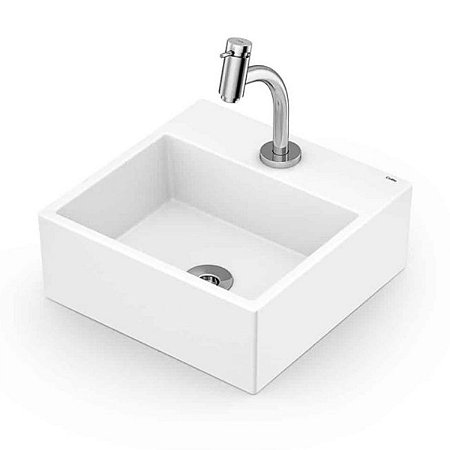 Kit Cuba de Apoio Loft Q6 com Torneira de Bica Baixa e Itens de instalação Branco Loft Incepa