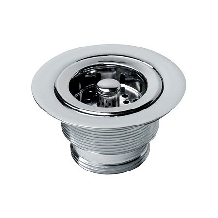 Válvula de Escoamento para Cozinha 4.1/2" x 1.1/2" com Cesta de Metal Cromado Roca
