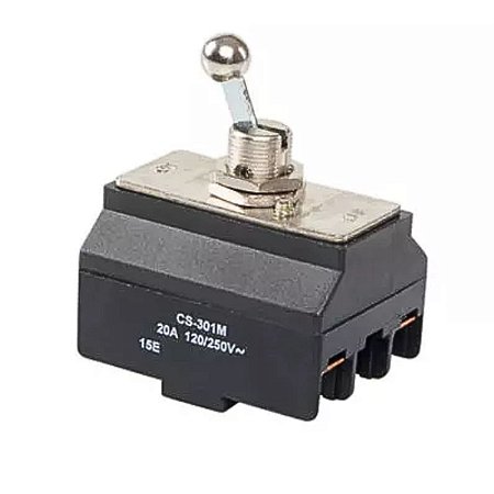 Chave Liga e Desliga Alavanca Metalizada 20A 3CV CS-301 TS/SS TRI Margirius