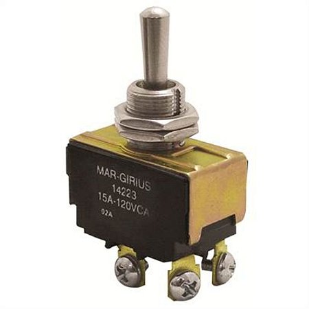 Chave Liga e Desliga Alavancada Métalica Bipolar A1B1P1Q 14223 Mergirius