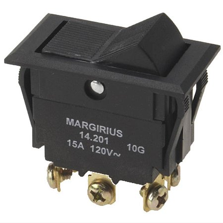 Chave Liga e Desliga Tecla MFT1FP1Q 14203 Preta Margirius