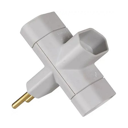 Adaptador Benjamim 2P 10A ADP1-21 Cinza Margirius