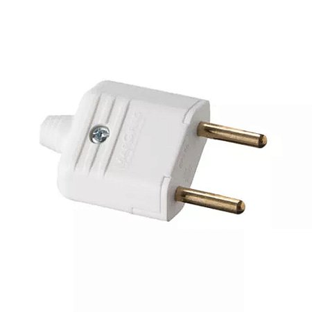 Plugue Desmontável 2P 10A PLD1-2 Branco Margirius
