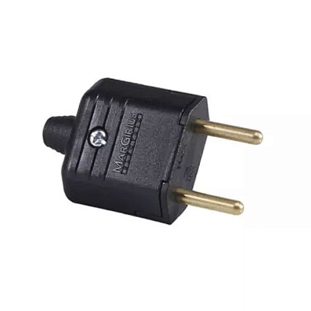 Plugue Desmontável 2P 10A PLD1-2 Preto Margirius
