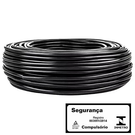 Cabo PP 3x2,50MM Preto Rolo com 100M Cobrecom