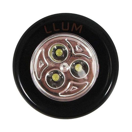 Luminária Led Button 0,3W 3 Leds Preto LDBT3PT Bronzearte