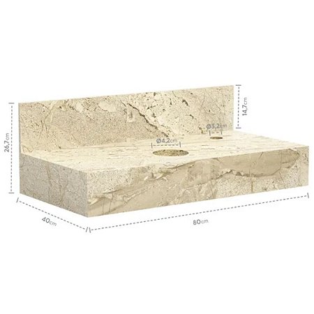 Bancada para Cuba de Apoio Pro 80 Travertino 5002003 Bumi