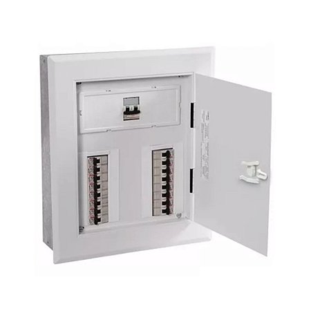Quadro Disjuntor de Embutir Metal 34/24 100A 904363 Branco Cemar