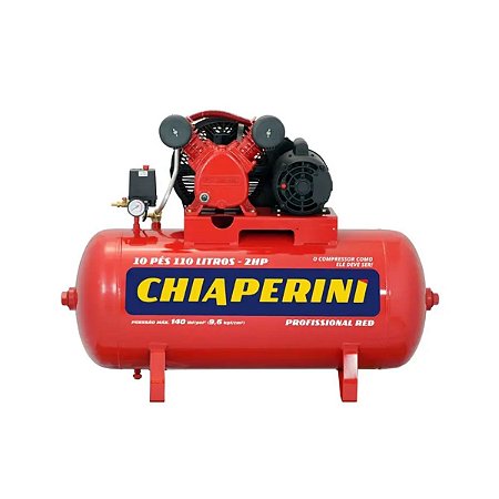 Compressor de Ar Média Pressão 110L 2HP 140 Libras 10/110RED Monofásico 220V Chiaperini