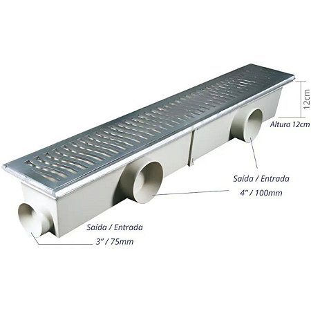 Caixa Coletora com Grelha e Porta Grelha 14x96 Saída Lateral Costa Navarro