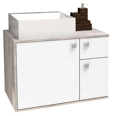 Toucador Caete 60cm sem Cuba Branco Cozimax