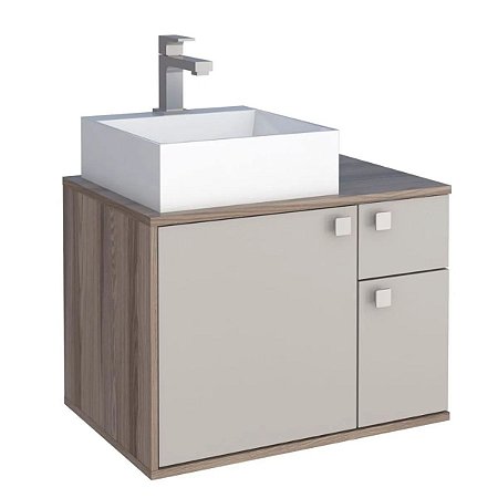 Toucador Caete 60cm sem Cuba Nude/Tamarindo Cozimax