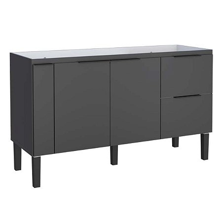 Gabinete para Cozinha Cisne 1,50M Madeira Preto Cozimax