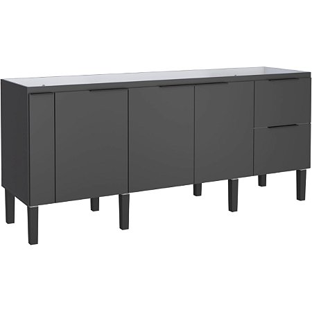 Gabinete para Cozinha em Madeira Cisne 2,00m Preto Cozimax