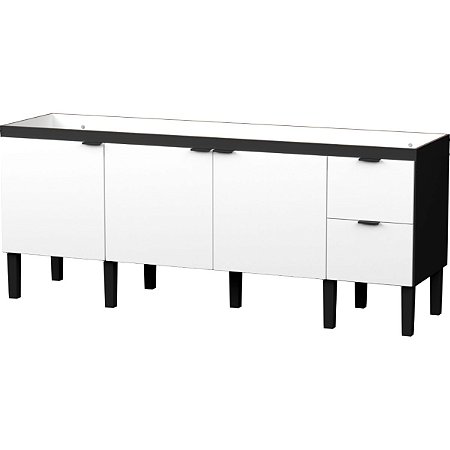 Gabinete para Cozinha em Madeira Colibri 2,00m Preto/Branco Cozimax