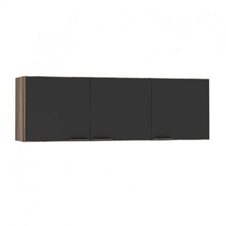 Armário Aéreo em Madeira Flamingo Preto/Tamarino 1,20m Cozimax