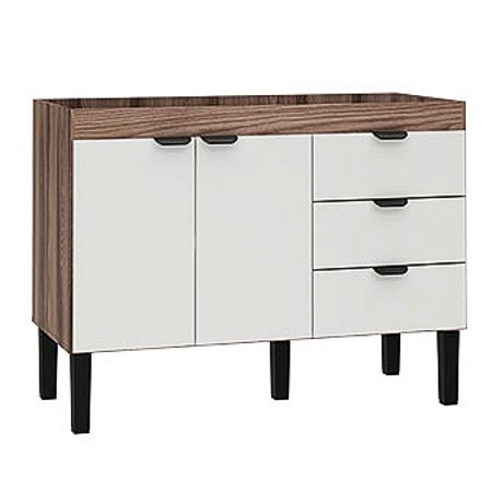 Gabinete para Cozinha em Madeira Flamingo Branco/Tamarino 1,20mt Cozimax