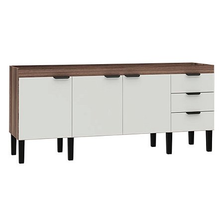 Gabinete para Cozinha em Madeira Flamingo 2,00mt Branco/Tamarino Cozimax