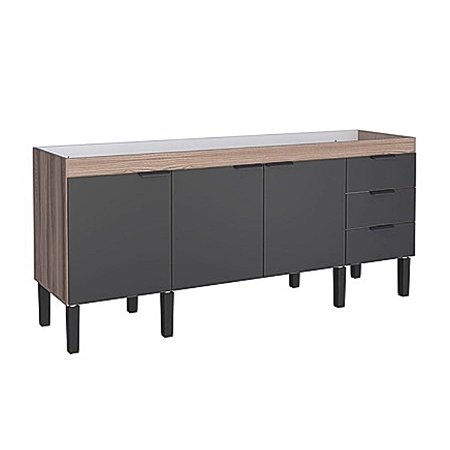 Gabinete para Cozinha em Madeira Flamingo 2,00m Preto/Tamarino Cozimax