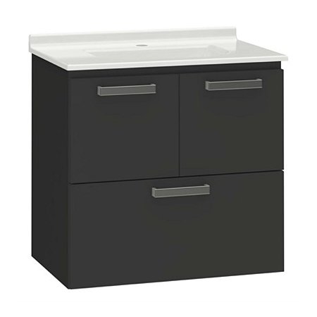 Toucador Isis de Aço com Cuba Preto 60cm Cozimax