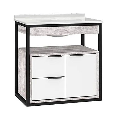 Toucador Lotus Branco com Calcare 60cm Cozimax