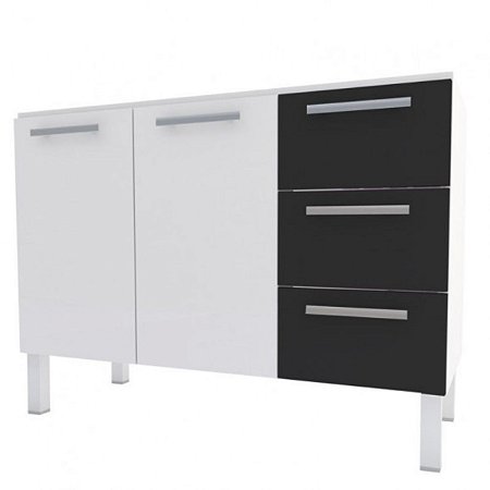 Gabinete Venus Flat de Aço para Cozinha 1,20m com 3 Gavetas Cozimax