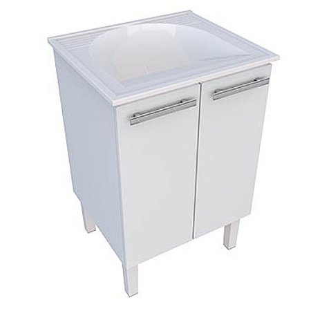 Gabinete Venus de Aço para Lavanderia 60x50 com Tanque Branco Cozimax