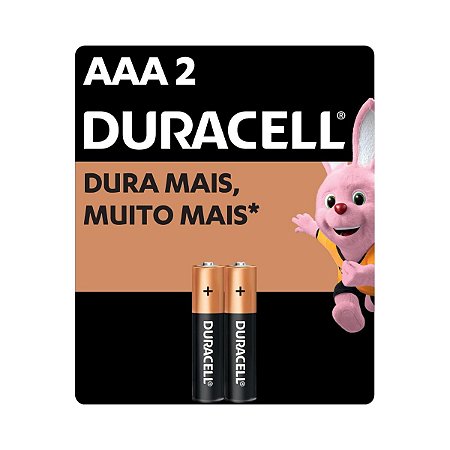 Pilha Alcalina AAA Palito com 2 Unidades Duracell