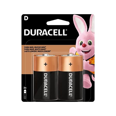Pilha Alcalina D com 2 Unidades Duracell