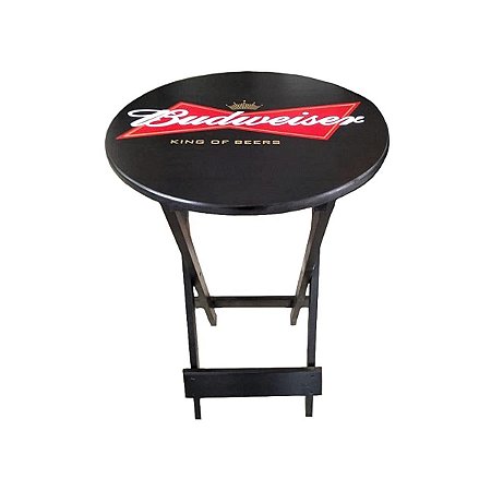 Mesa Bistrô 55cm Top Imbuia Preto Budweiser Fimap