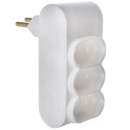 Benjamim Multiplicador 3 Tomadas 2P+T Branco Fiolux