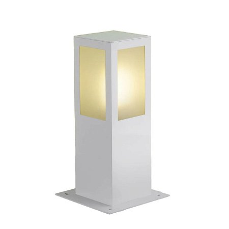 Poste Alumínio Quadrado 30CM PA-130BR 1 Lâmpada E27 Branco Ideal