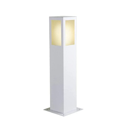 Poste Alumínio Quadrado 50CM PA-150BR 1 Lâmpada E27 Branco Ideal